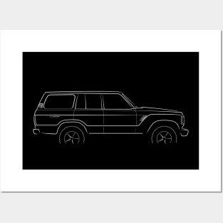 1983 Toyota Land Cruiser 60 series - profile stencil, white Posters and Art